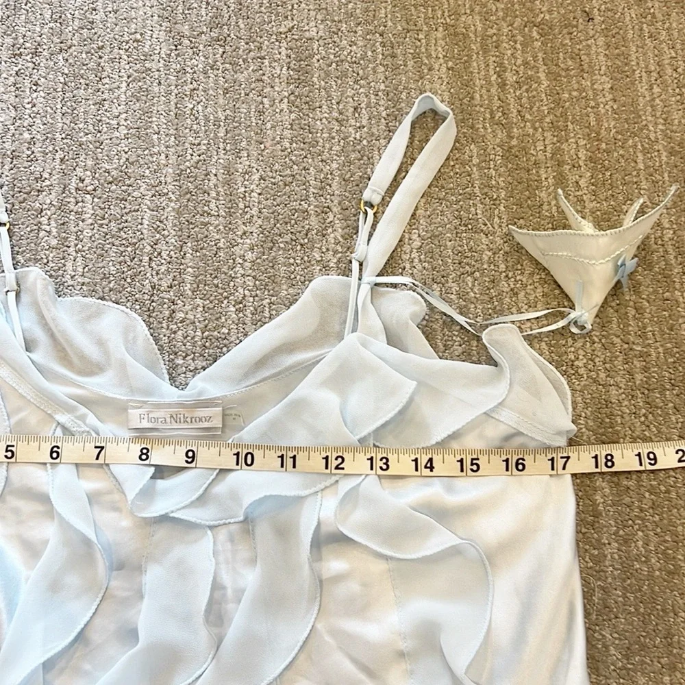 NWT Flora Nikrooz Chiffon Ruffle Chemise
